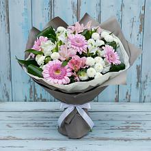 Букет цветов из:  Герберы, Альстромерии и Хризантемы в Вязовой