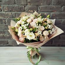 Букет цветов из:  Альстромерии, Розы и Хризантемы #REPLACE_PRED# Вязовой