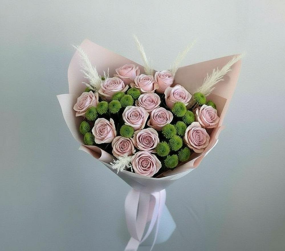 Букет цветов из: Розы и Хризантемы в Вязовой