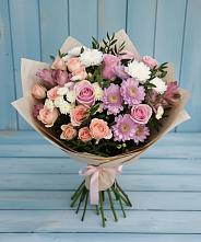 Букет цветов из:  Хризантемы, Розы и Альстромерии #REPLACE_PRED# Вязовой