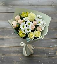 Букет цветов из:  Альстромерии, Розы и Хризантемы в Вязовой
