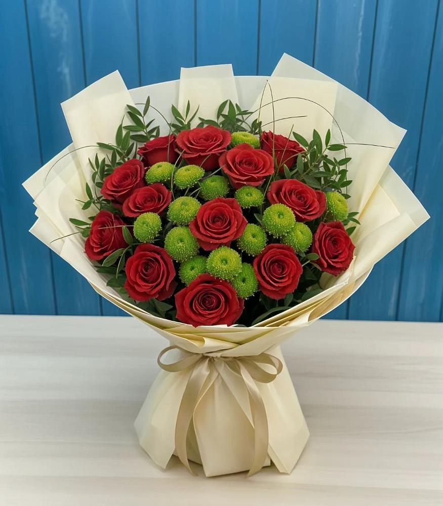 Букет цветов из: Розы и Хризантемы в Вязовой